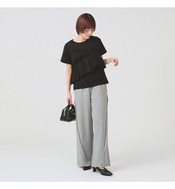 Ray BEAMS 「アシメ ギャザー フリル Tシャツ」|Tシャツ・カットソー|
