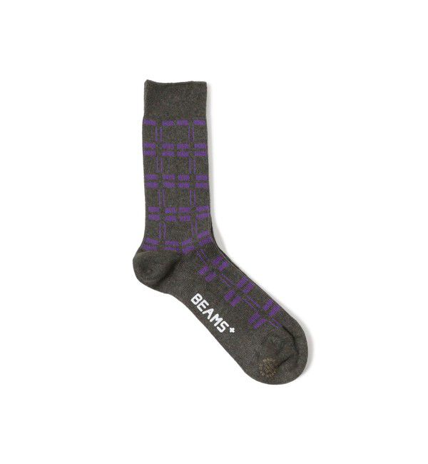 BEAMS PLUS「Net Socks」|ソックス|CHARCOAL.G/PURPLE