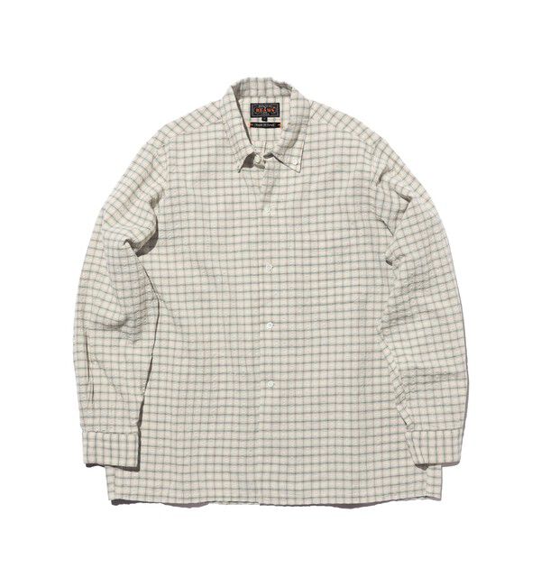 BEAMS PLUS「Open B.D. Sucker Plaid」|シャツ・ブラウス|GREEN