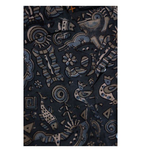 BEAMS PLUS「Open Collar Block Print」|シャツ・ブラウス|