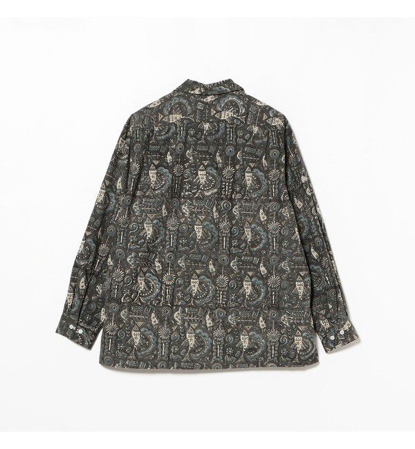 BEAMS PLUS「Open Collar Block Print」|シャツ・ブラウス|