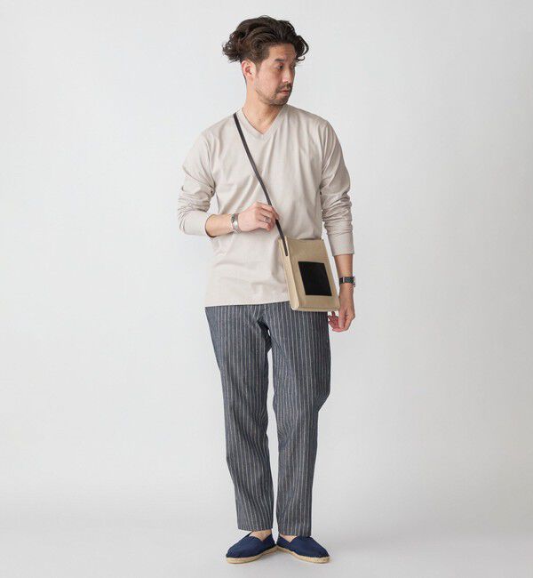 SHIPS「SHIPS: 抗菌・防臭 NANO-FINE(R) ハイゲージ Vネック Tシャツ (ロンT)」|Tシャツ・カットソー|