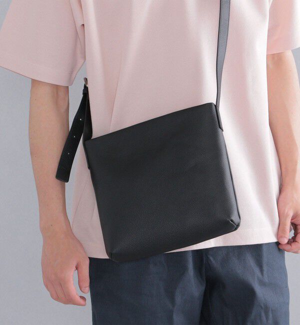 SHIPS「SHIPS: スマート レザー ショルダーバッグ」|ショルダー・メッセンジャー|ブラック