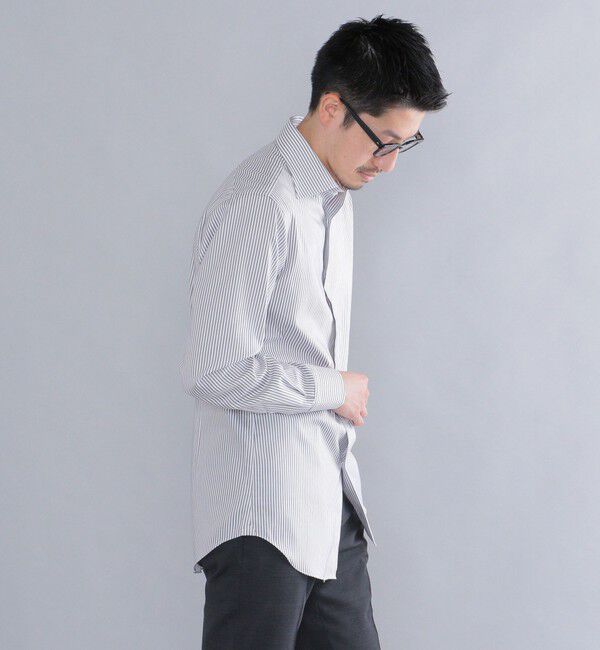 SHIPS「SHIPS: イージーアイロン ロンスト ワイドカラー シャツ」|シャツ・ブラウス|