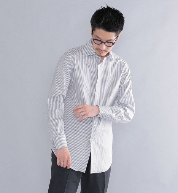 SHIPS「SHIPS: イージーアイロン ロンスト ワイドカラー シャツ」|シャツ・ブラウス|