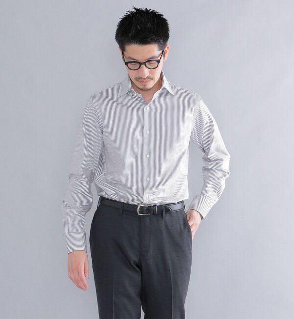 SHIPS「SHIPS: イージーアイロン ロンスト ワイドカラー シャツ」|シャツ・ブラウス|