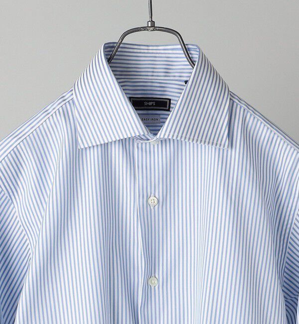 SHIPS「SHIPS: イージーアイロン ロンスト ワイドカラー シャツ」|シャツ・ブラウス|