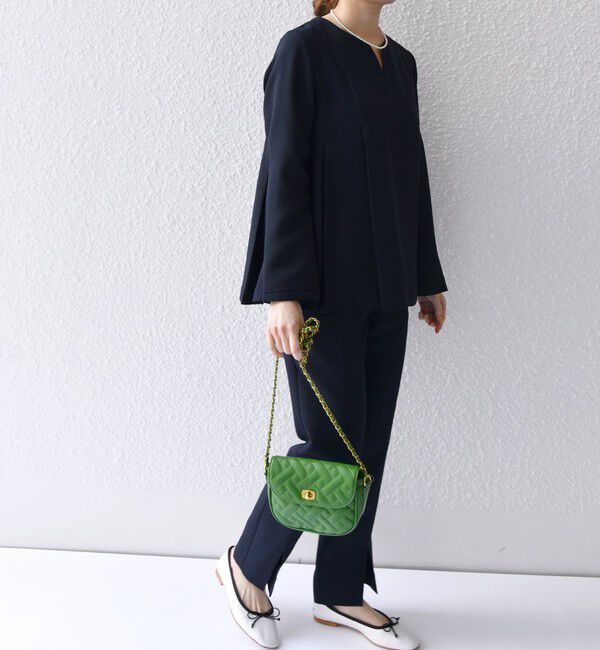 SHIPS any「SHIPS any:〈洗濯機可能〉ダブルクロス スリット パンツ［NAVY BLUE］」|チノ|