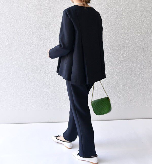 SHIPS any「SHIPS any:〈洗濯機可能〉ダブルクロス スリット パンツ［NAVY BLUE］」|チノ|