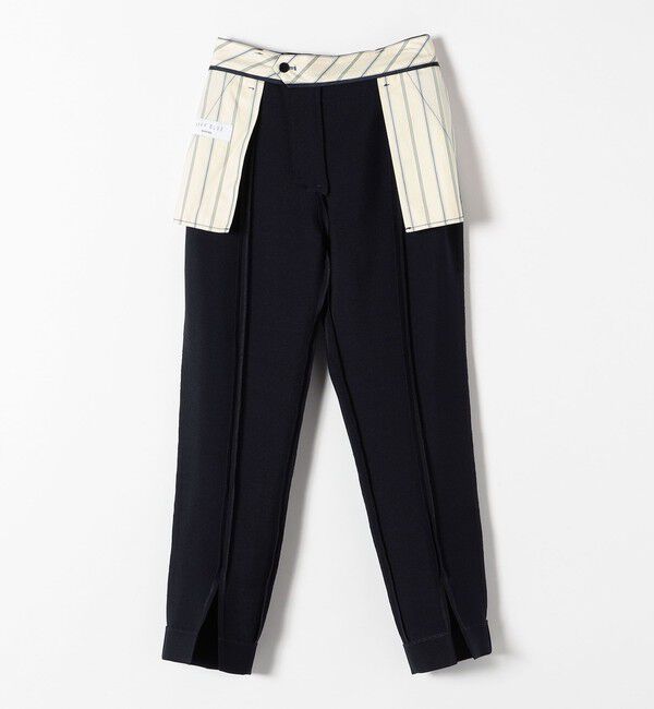 SHIPS any「SHIPS any:〈洗濯機可能〉ダブルクロス スリット パンツ［NAVY BLUE］」|チノ|