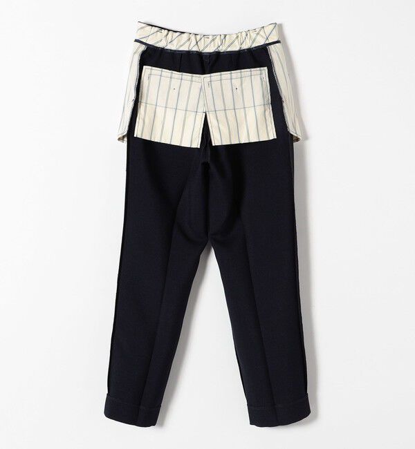 SHIPS any「SHIPS any:〈洗濯機可能〉ダブルクロス スリット パンツ［NAVY BLUE］」|チノ|