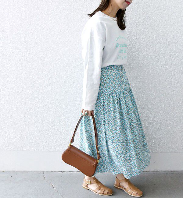 SHIPS any「SHIPS any:〈洗濯機可能〉SPRINTEX プチ フラワー ギャザー スカート」|スカート|