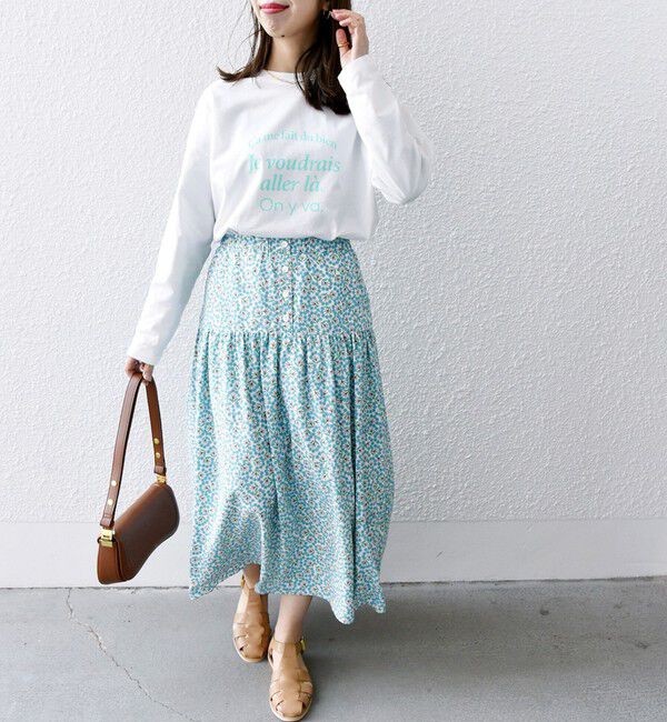 SHIPS any「SHIPS any:〈洗濯機可能〉SPRINTEX プチ フラワー ギャザー スカート」|スカート|