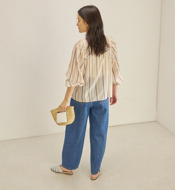 SHIPS for women「〈手洗い可能〉前後 2WAY シアー ストライプ ブラウス◇」|シャツ・ブラウス|