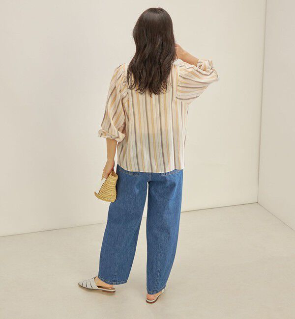 SHIPS for women「〈手洗い可能〉前後 2WAY シアー ストライプ ブラウス◇」|シャツ・ブラウス|