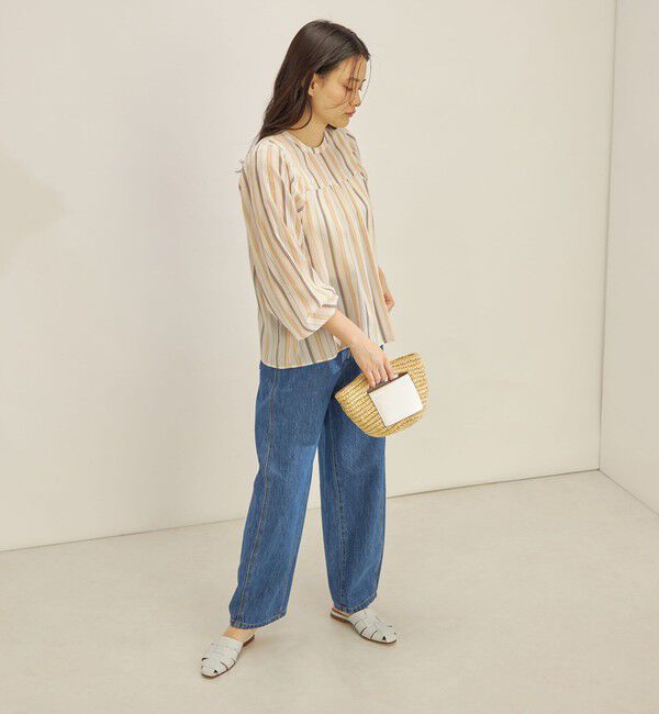 SHIPS for women「〈手洗い可能〉前後 2WAY シアー ストライプ ブラウス◇」|シャツ・ブラウス|