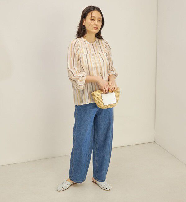 SHIPS for women「〈手洗い可能〉前後 2WAY シアー ストライプ ブラウス◇」|シャツ・ブラウス|