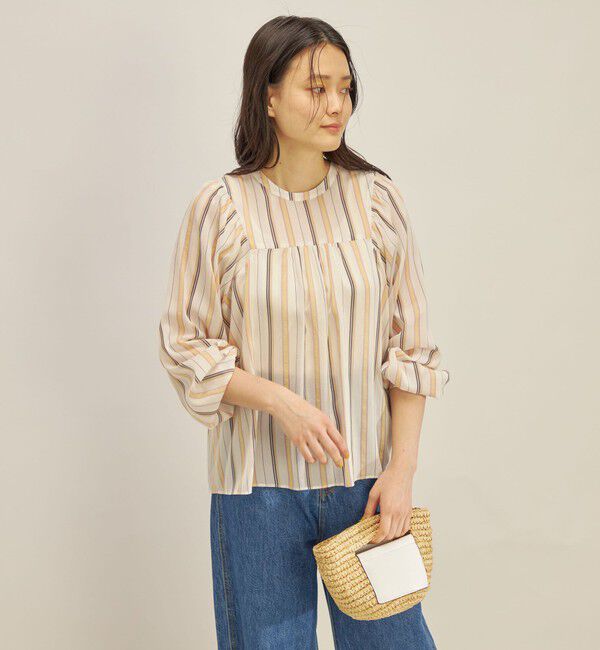 SHIPS for women「〈手洗い可能〉前後 2WAY シアー ストライプ ブラウス◇」|シャツ・ブラウス|
