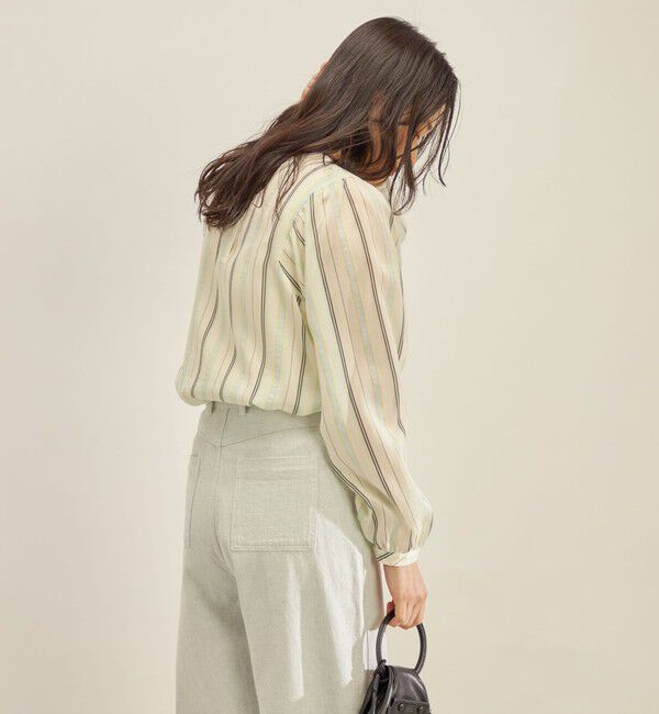 SHIPS for women「〈手洗い可能〉前後 2WAY シアー ストライプ ブラウス◇」|シャツ・ブラウス|