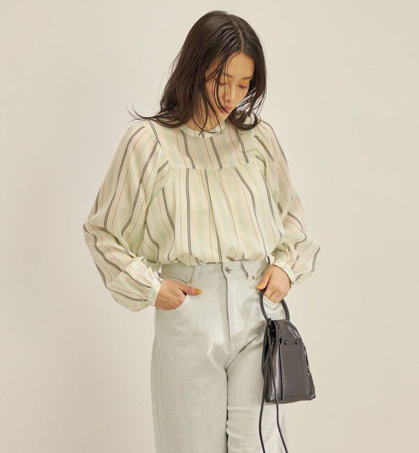 SHIPS for women「〈手洗い可能〉前後 2WAY シアー ストライプ ブラウス◇」|シャツ・ブラウス|