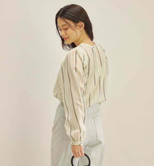 SHIPS for women「〈手洗い可能〉前後 2WAY シアー ストライプ ブラウス◇」|シャツ・ブラウス|