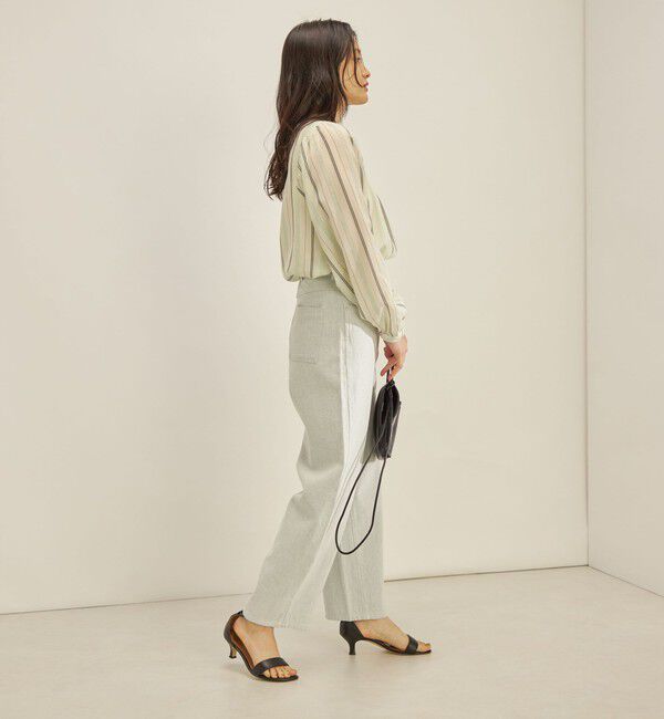 SHIPS for women「〈手洗い可能〉前後 2WAY シアー ストライプ ブラウス◇」|シャツ・ブラウス|