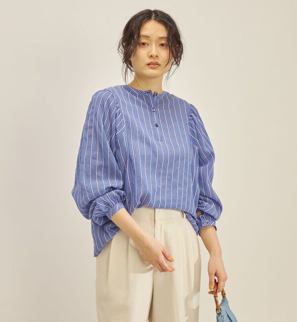 SHIPS for women「〈手洗い可能〉前後 2WAY シアー ストライプ ブラウス◇」|シャツ・ブラウス|