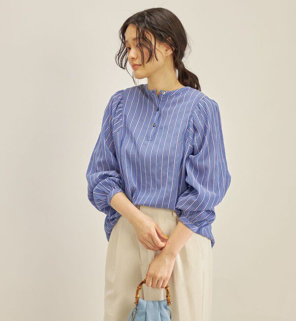 SHIPS for women「〈手洗い可能〉前後 2WAY シアー ストライプ ブラウス◇」|シャツ・ブラウス|