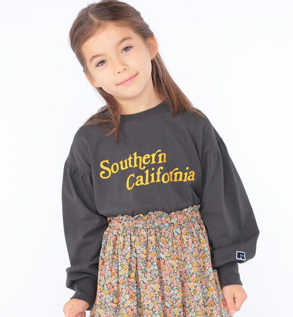 SHIPS KIDS「【SHIPS KIDS別注】RUSSELL ATHLETIC:100～150cm / 長袖 TEE」|Tシャツ・カットソー|ダークグレー