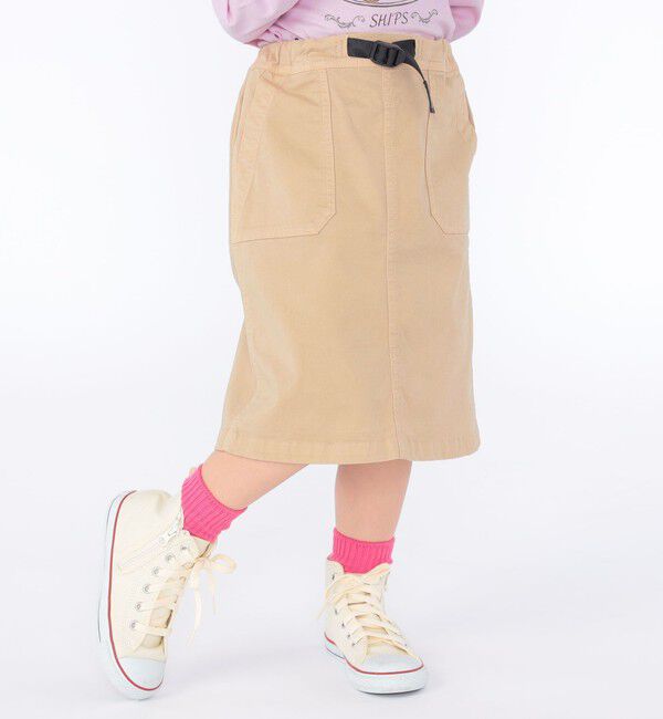 SHIPS KIDS「【SHIPS KIDS別注】Gramicci:100～150cm / トラぺーズ スカート」|台形|カーキ