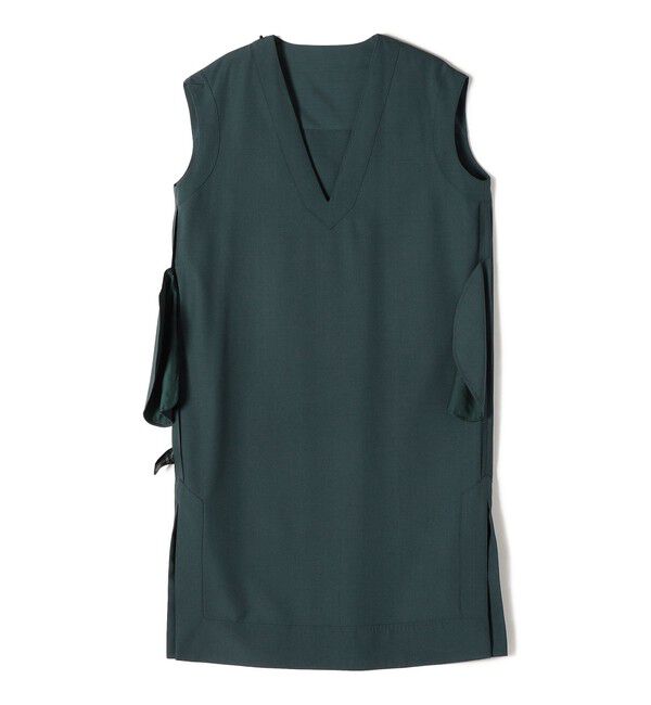 SHIPS for women「SHIPS Primary Navy Label:〈手洗い可能〉梳毛 Vネック ワンピース」|ワンピース|