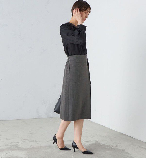 SHIPS for women「〈手洗い可能〉ガンクラブチェック 無地 ウーリッシュ スカート ◇」|スカート|