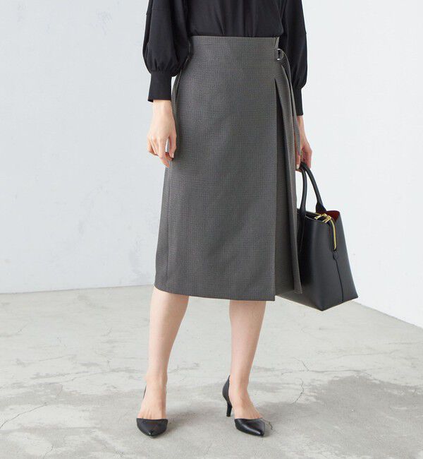 SHIPS for women「〈手洗い可能〉ガンクラブチェック 無地 ウーリッシュ スカート ◇」|スカート|