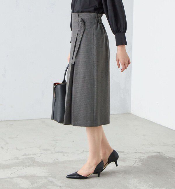 SHIPS for women「〈手洗い可能〉ガンクラブチェック 無地 ウーリッシュ スカート ◇」|スカート|