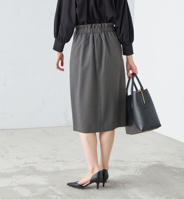 SHIPS for women「〈手洗い可能〉ガンクラブチェック 無地 ウーリッシュ スカート ◇」|スカート|