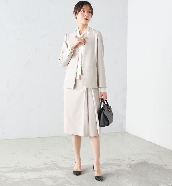 SHIPS for women「〈手洗い可能〉ガンクラブチェック 無地 ウーリッシュ スカート ◇」|スカート|