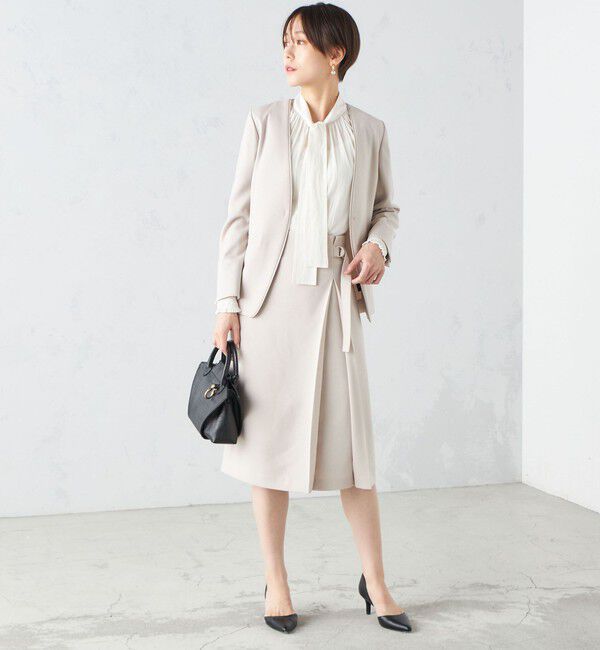 SHIPS for women「〈手洗い可能〉ガンクラブチェック 無地 ウーリッシュ スカート ◇」|スカート|