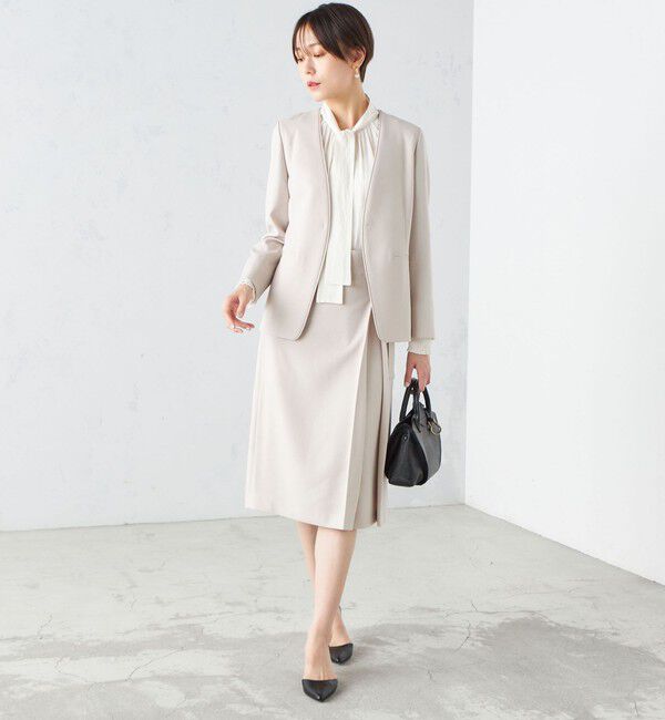 SHIPS for women「〈手洗い可能〉ガンクラブチェック 無地 ウーリッシュ スカート ◇」|スカート|