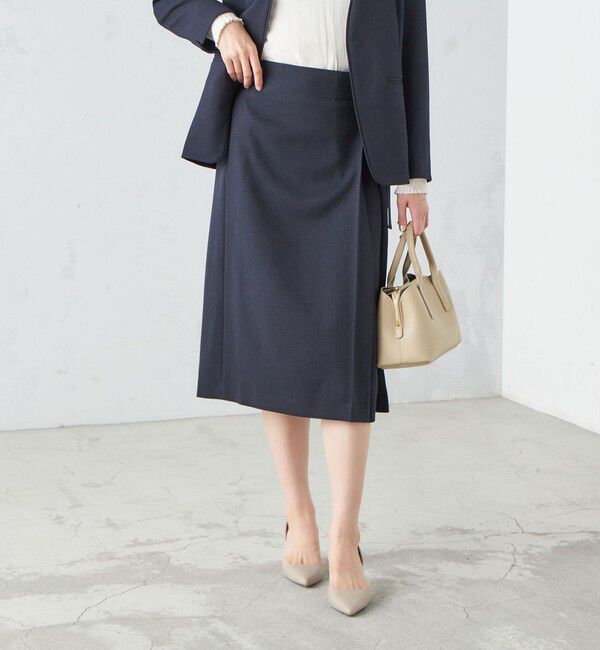 SHIPS for women「〈手洗い可能〉ガンクラブチェック 無地 ウーリッシュ スカート ◇」|スカート|