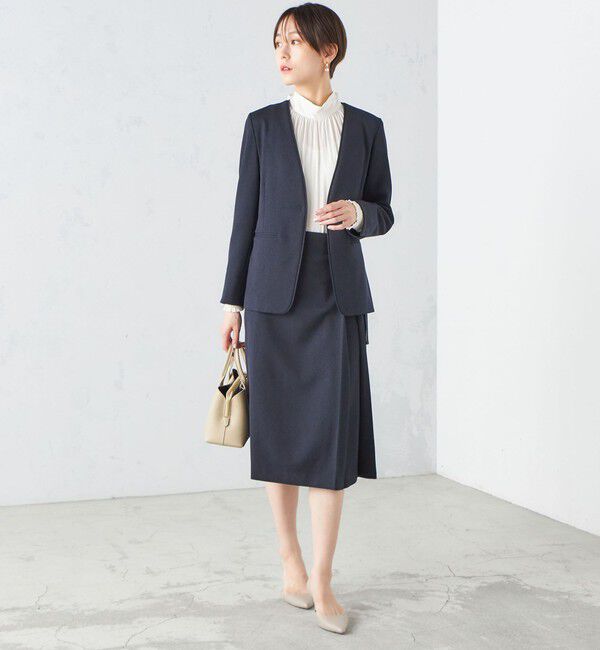 SHIPS for women「〈手洗い可能〉ガンクラブチェック 無地 ウーリッシュ スカート ◇」|スカート|