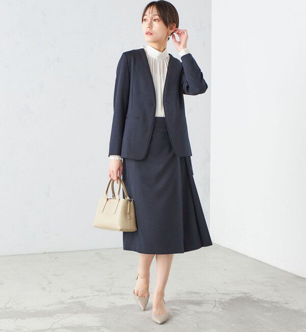 SHIPS for women「〈手洗い可能〉ガンクラブチェック 無地 ウーリッシュ スカート ◇」|スカート|