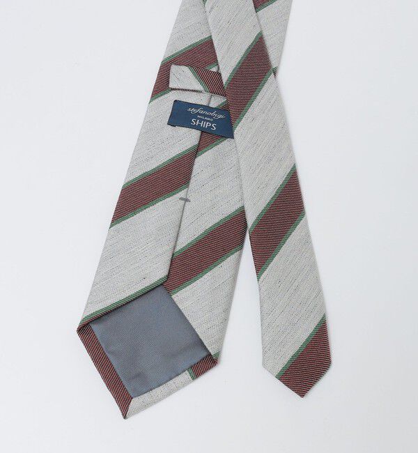 SHIPS「Stefanobigi: シルク リネン メランジ ストライプ ネクタイ」|ネクタイ・蝶ネクタイ|