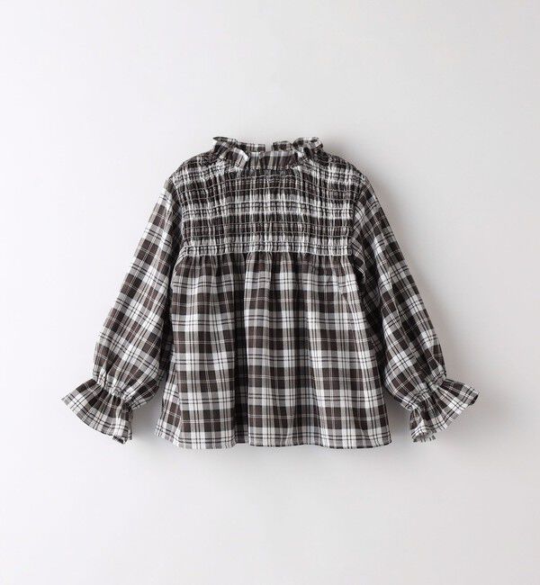 SHIPS Colors 「SHIPS Colors:〈洗濯機可能〉チェック ギャザー ブラウス(100~140cm)」|シャツ・ブラウス|