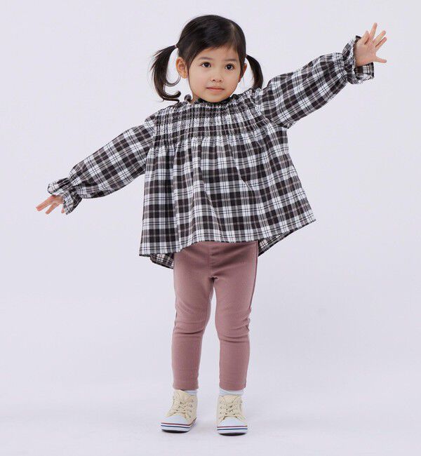 SHIPS Colors 「SHIPS Colors:〈洗濯機可能〉チェック ギャザー ブラウス(100~140cm)」|シャツ・ブラウス|
