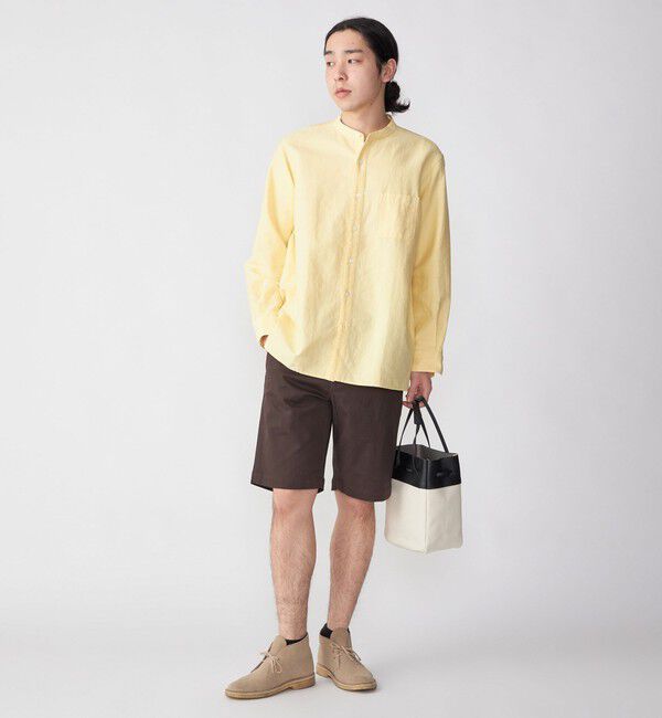 SHIPS「SHIPS: バンドカラー コットン ラミー シャツ アウター」|シャツ・ブラウス|