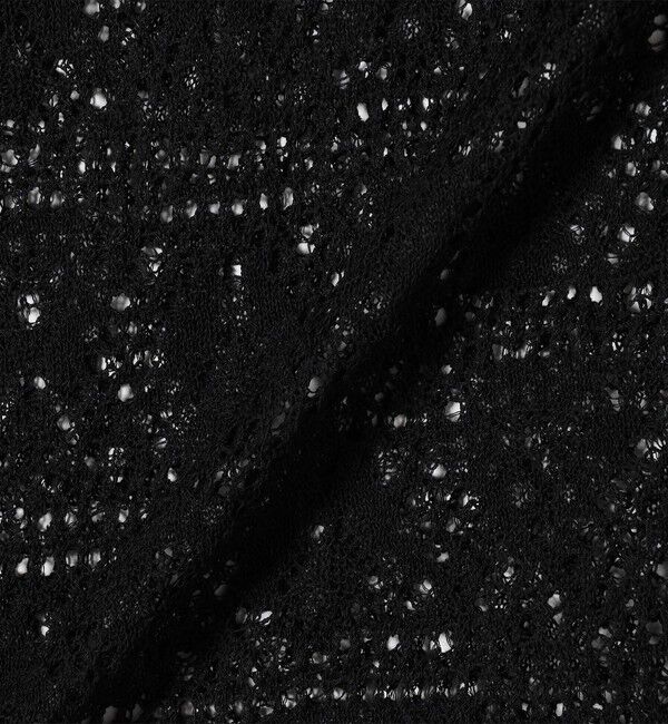 SHIPS for women「SHIPS Primary Navy Label:〈手洗い可能〉クロシェ風 レース ノースリ ニット」|ニット・セーター|