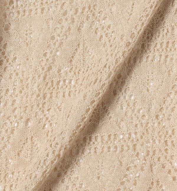 SHIPS for women「SHIPS Primary Navy Label:〈手洗い可能〉クロシェ風 レース ノースリ ニット」|ニット・セーター|