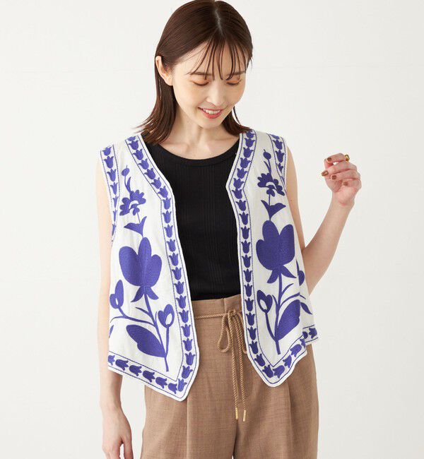 SHIPS Colors 「SHIPS Colors:〈手洗い可能〉エンブロイダリー ベスト」|ベスト・ジレ|