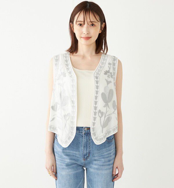 SHIPS Colors 「SHIPS Colors:〈手洗い可能〉エンブロイダリー ベスト」|ベスト・ジレ|