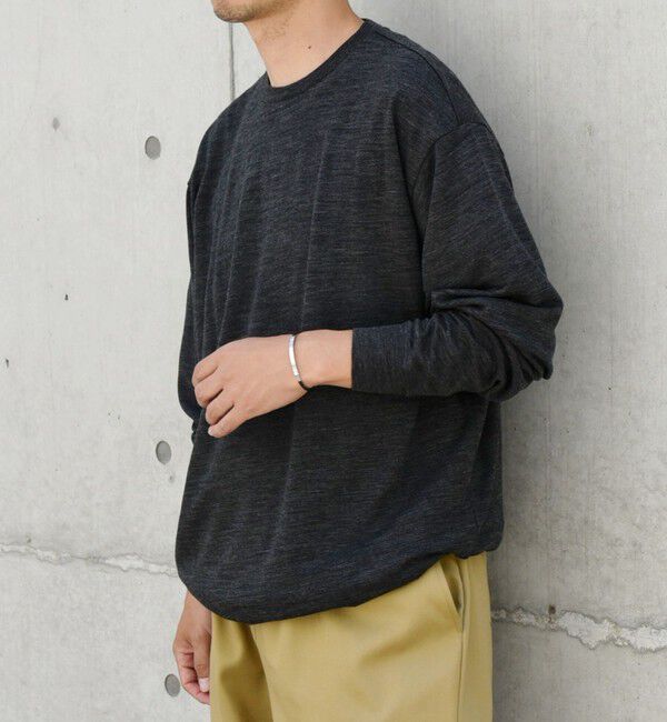 SHIPS any「SHIPS any: 〈手洗い可能〉バンブー レーヨン ウール混 ルーズ ロングスリーブ Tシャツ ［BRIOS］◇」|Tシャツ・カットソー|